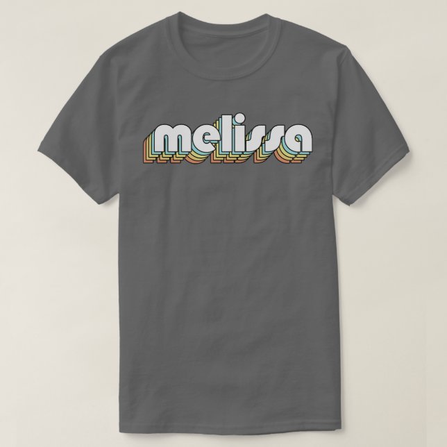 Melissa Retro Rainbow Typography Faded Style T-Shirt (Design Front)