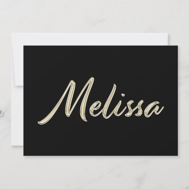 Melissa white gold Handwriting Card (Front)