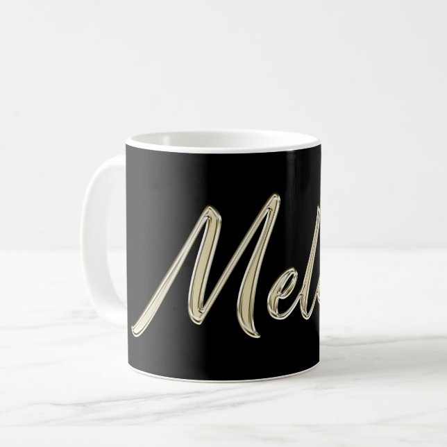Melissa white Handwriting Tasse Kaffeetasse Coffee Mug (Front Left)