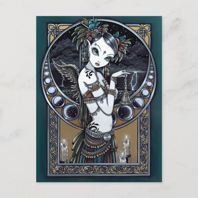 "Melita" Goth Tribal Fusion Dancer Angel Postcard (Front)