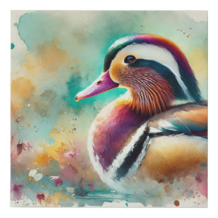 Mellers Duck 160724AREF233 - Watercolor Faux Canvas Print