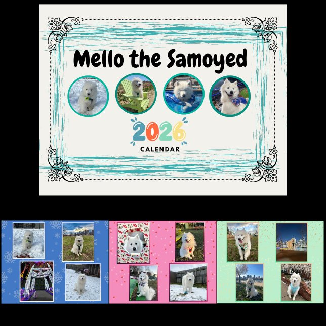 Mello the Samoyed 2026 Calendar (Cover, January, February, March
 )