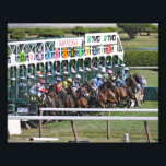 Mellon Turf Photo Print<br><div class="desc">Turf racing on the Mellon Turf course. Feel the excitement and the thrilling sound of the hoofs beating down on the turf. The best grass racing in the country, here at Saratoga. At the start, where it all begins, the sound of the starting gate screams out and they're off! Fleetphoto...</div>