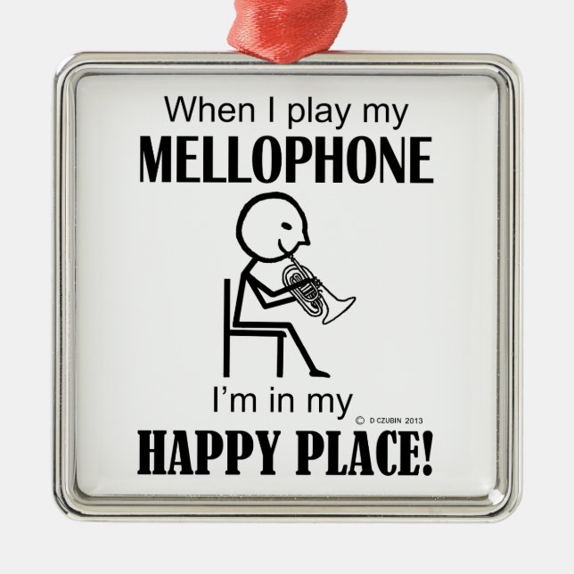 Mellophone Happy Place Metal Ornament (Front)