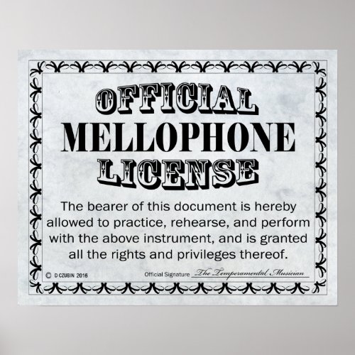 Mellophone License Poster