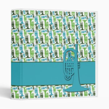 Mellophone Pattern Musical Instrument Gift 3 Ring Binder by marchingbandstuff at Zazzle