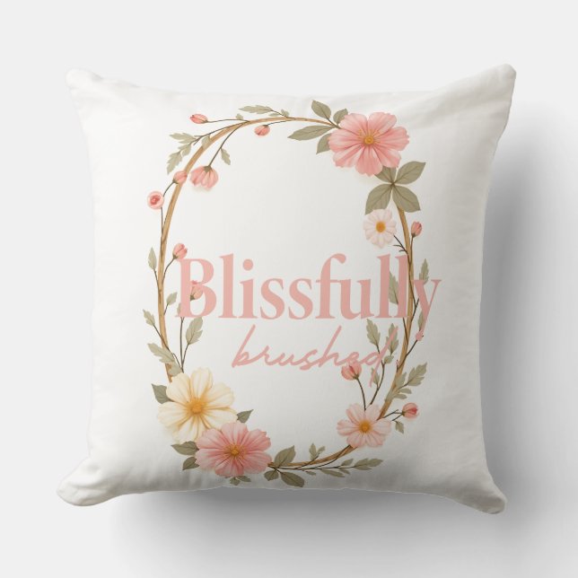 Mellow Blooms Throw Pillow (Front)