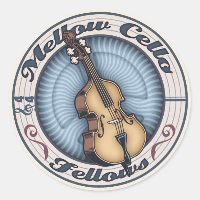 Mellow Cello Fellows Classic Round Sticker (Front)