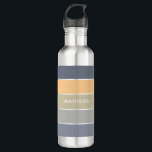 Mellow Morning Color Block Personalized Name Stainless Steel Water Bottle<br><div class="desc">This colorful and modern design features a color-block pattern in gray and yellow hues with your personalized name #waterbottles #drinkware #personalizedgifts</div>