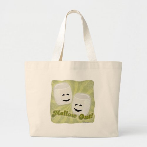 Mellow Out Fun Marshmallow Character Toon Large Tote Bag