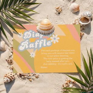 Mellow Pastel Retro Diaper Raffle Baby Shower Game Enclosure Card