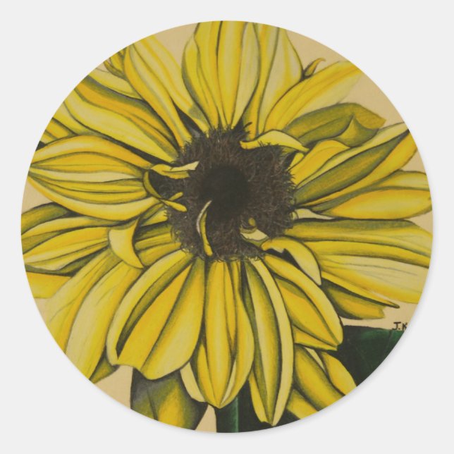 Mellow Yellow by Jenny Koch Classic Round Sticker (Front)