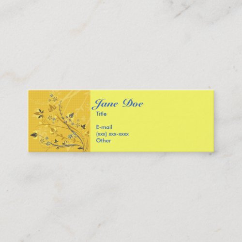 Mellow Yellow Calling Card - Customized Business Card Templates