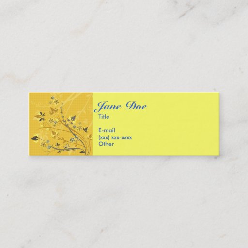 Customizable Mellow Yellow Calling Card - Customized Business Card Templates