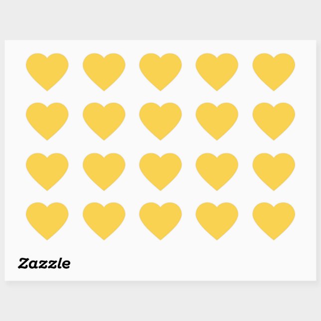 Mellow Yellow (Gold colored), Heart Sticker (Sheet)