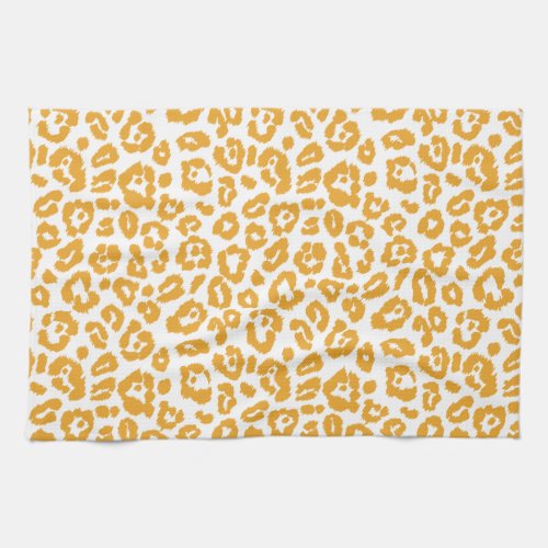 Mellow Yellow Leopard Pattern Kitchen Towel