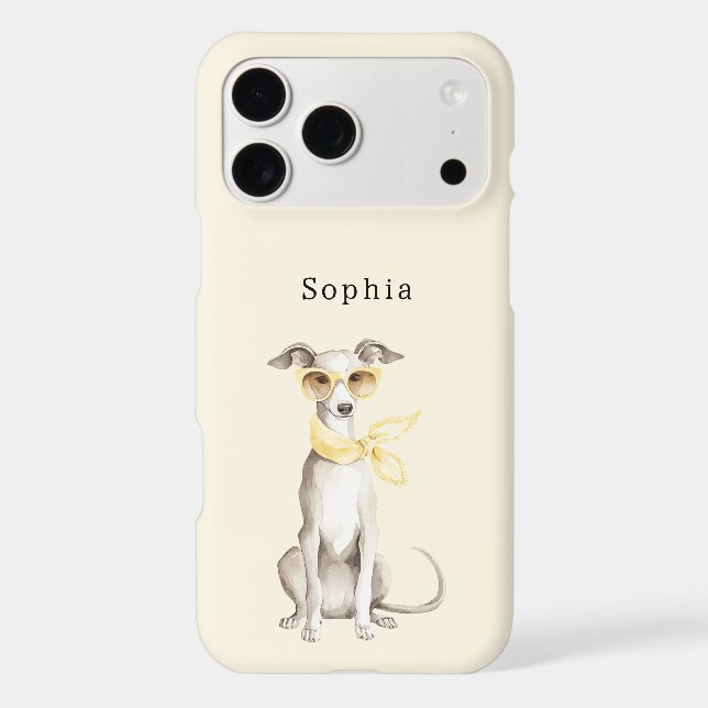 Mellow Yellow Scarf White Dog  iPhone Case (Back)