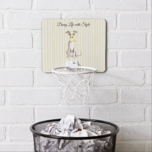 Mellow Yellow Scarf White Dog Stripes Mini Basketball Hoop