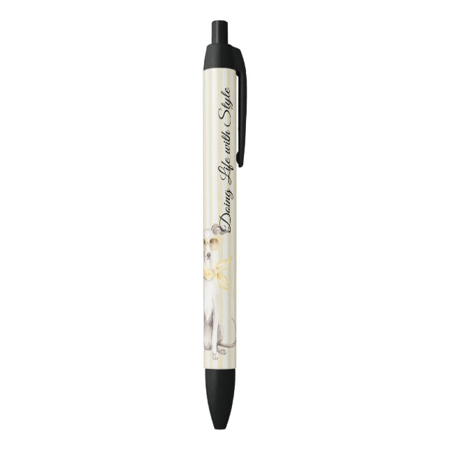 Mellow Yellow Scarf White Dog Stripes Pen (Bottom (Vertical))