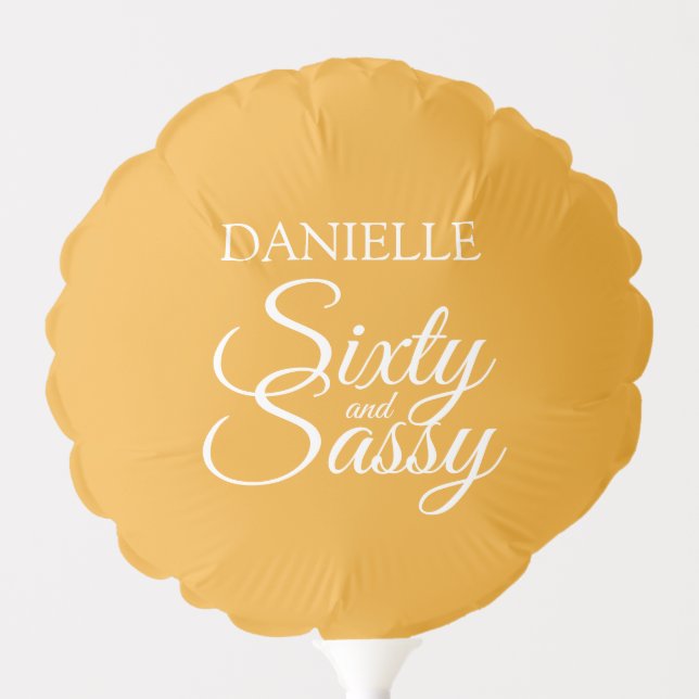 Mellow Yellow Sixty and Sassy 60th Birthday Balloon (Front)