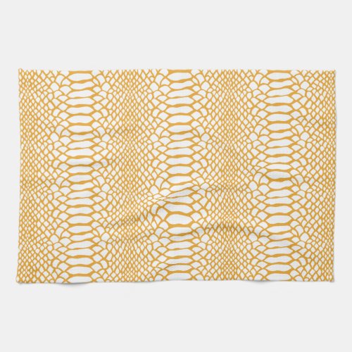 Mellow Yellow Snake Skin Pattern Kitchen Towel