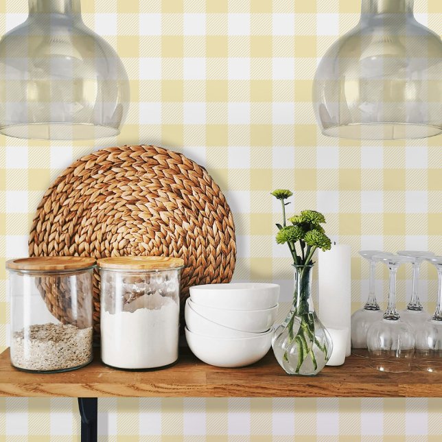 Mellow Yellow Vichy Gingham Pattern Wallpaper (Creator Uploaded)