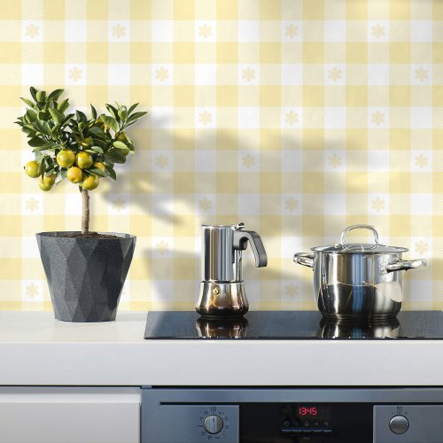 Mellow Yellow Vichy Gingham Pattern Wallpaper