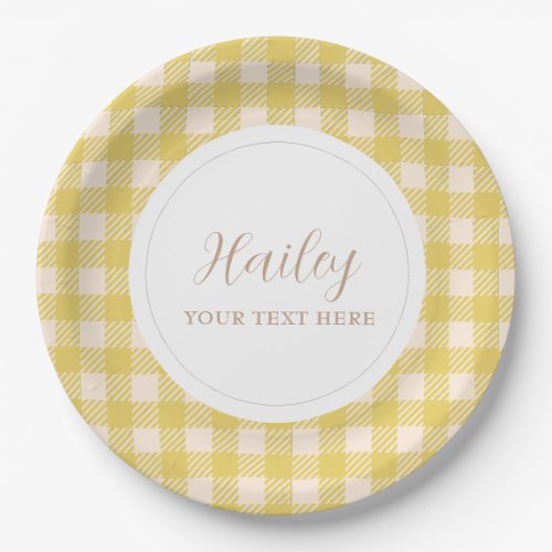 Mellow yellow vichy gingham plaid checked Party