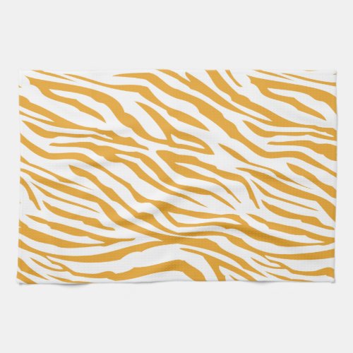 Mellow Yellow Zebra Pattern Kitchen Towel