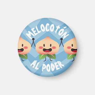 Melocoton Round Imam to Power (Peach Power) Magnet