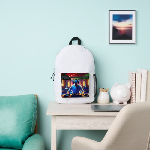 Melodic Aurora Where Sound and Style Meet  Printed Backpack