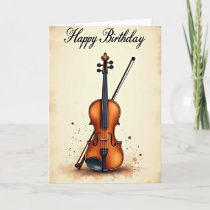 Melodic Birthday Violin Card