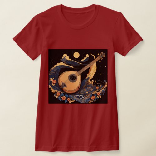 Melodic Blooms Mandolin Serenade T_Shirt