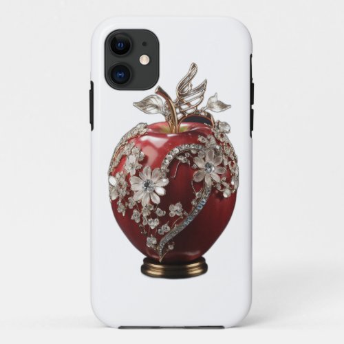 Melodic Blossoms Crystal Flower Heart Apple iPhone 11 Case