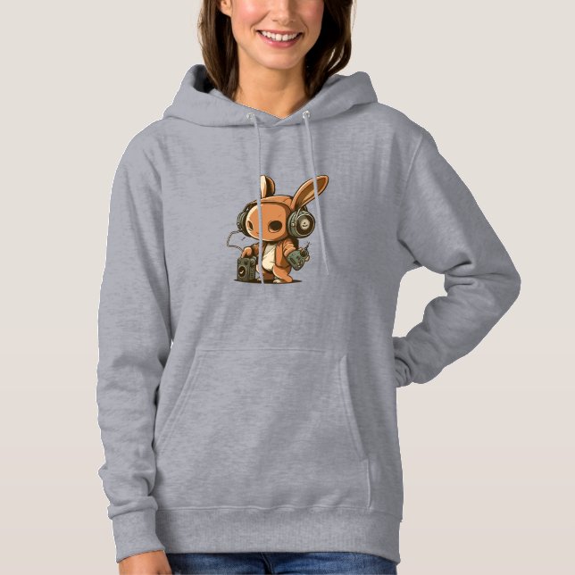 Melodic Bunny: A Musical Journey Hoodie (Front)