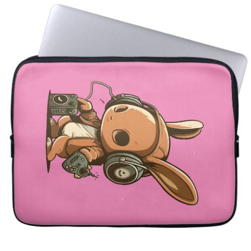 Melodic Bunny A Musical Journey Laptop Sleeve