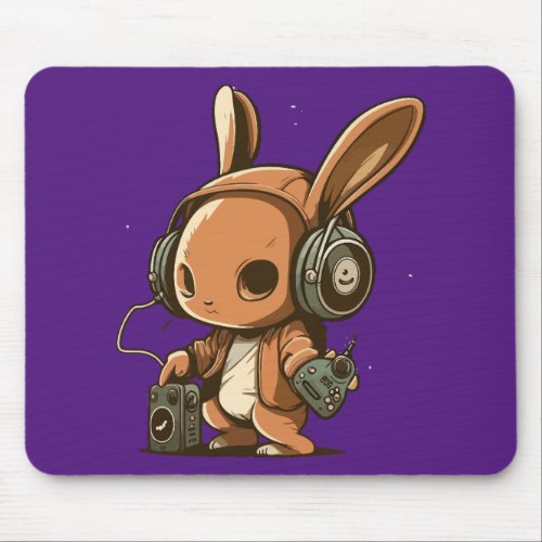 Melodic Bunny A Musical Journey Mouse Pad