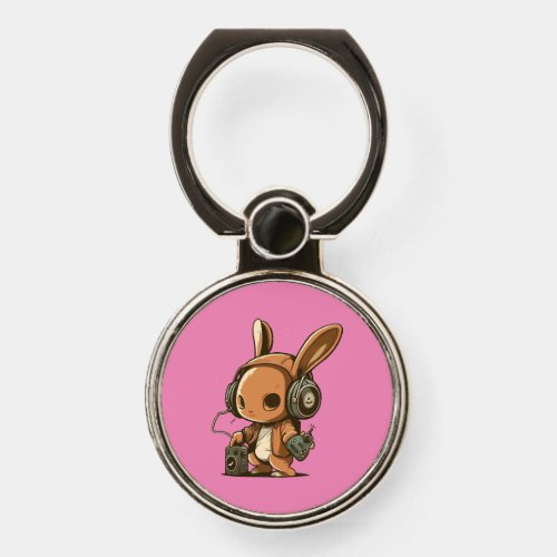Melodic Bunny A Musical Journey Phone Ring Stand
