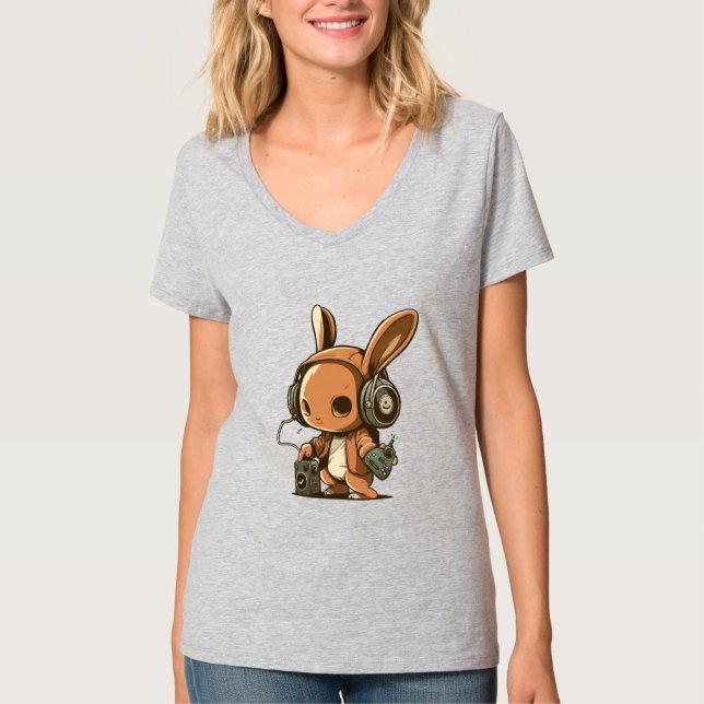 Melodic Bunny: A Musical Journey T-Shirt (Front)