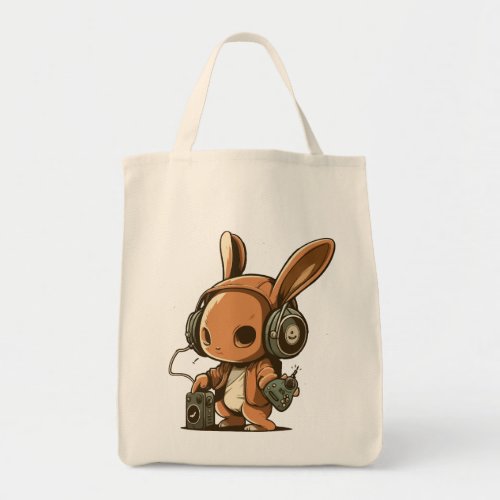 Melodic Bunny A Musical Journey Tote Bag
