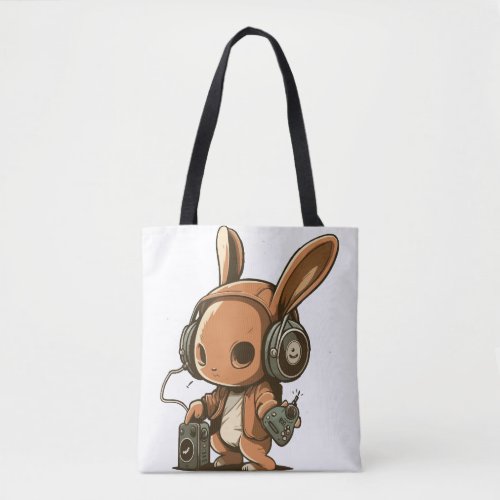 Melodic Bunny A Musical Journey Tote Bag