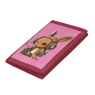 Melodic Bunny: A Musical Journey Tri-fold Wallet