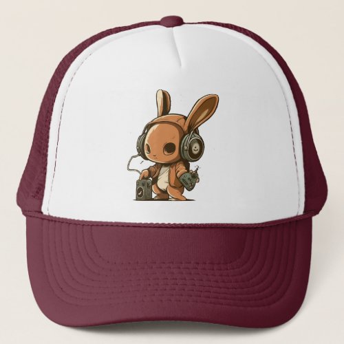 Melodic Bunny A Musical Journey Trucker Hat