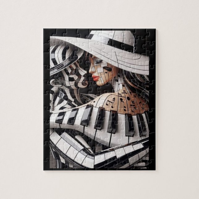 "Melodic Embrace: A Symphony of Love Puzzle" Jigsaw Puzzle (Vertical)