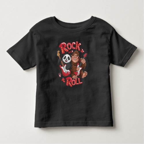 Melodic Harmony  Bigfoot and Panda Bear Toddler T_shirt
