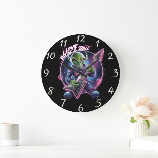 Melodic Maestro With Guitar Large Clock (Home)