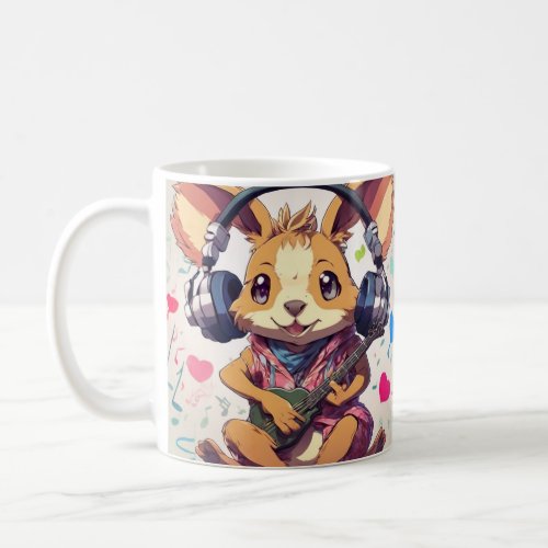 Melodic Marsupial Cute Kangaroo Music Lover Mug Coffee Mug