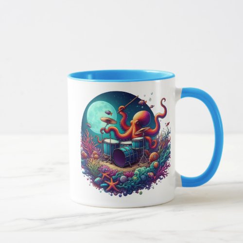 Melodic Octopus Drumming in the Depths Mug
