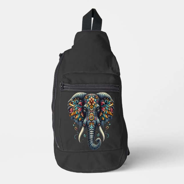 Melodic Pachyderm Sling Bag (Front)
