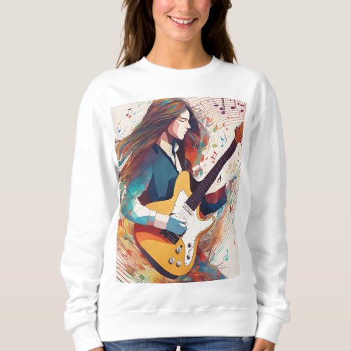 Melodic Reverie The Guitarists Serenade Sweatshirt